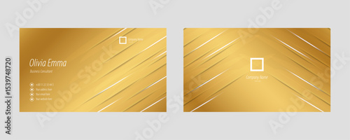 Elegant Gold Business Card Design with Stylish Metallic Finish
