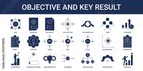 Objective And key Result Icon Set Collection