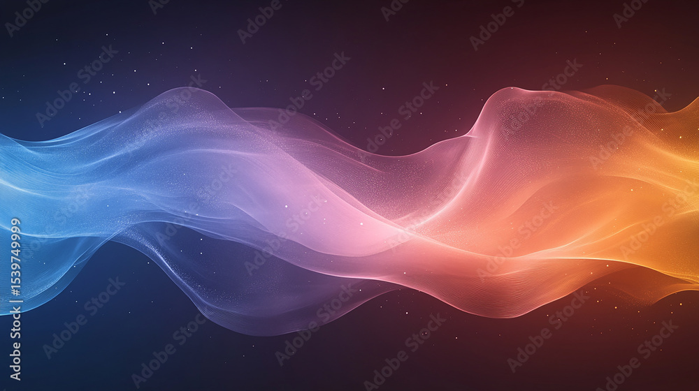 Fototapeta premium Flowing Waves of Blue and Orange Light in Abstract Design