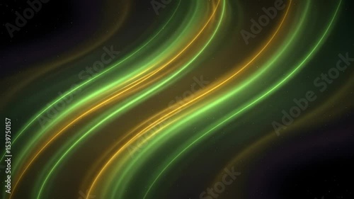 Abstract green and colorful wave design with glowing lines and artistic swirl pattern illustration