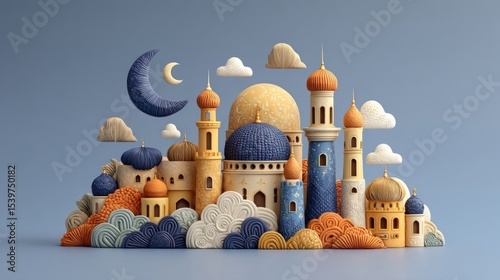 Trendy Eid Mubarak vector icon and logo design