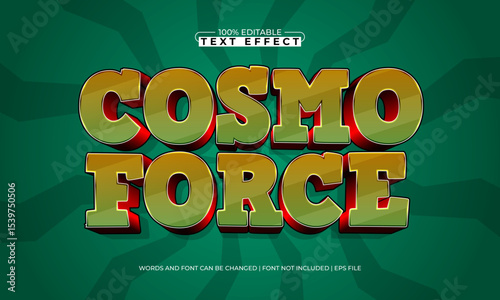 cosmo force editable text effect with a space and alien text style