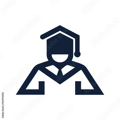 AI tutor logo icon illustration for digital education and modern tech learning