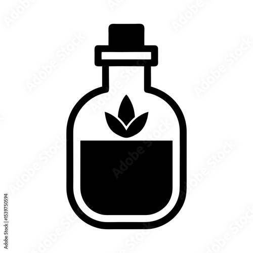 Essential oil bottle logo icon illustration for aromatherapy and spa branding