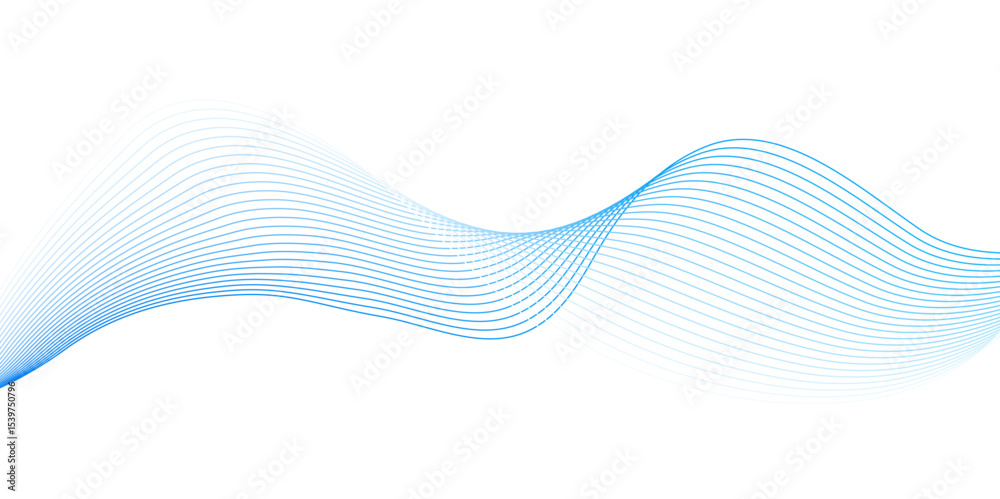 Fototapeta premium blue wave curve lines banner background design. Digital frequency track equalizer. Stylized line art background. modern soft luxury texture with smooth and clean vector subtle background illustration
