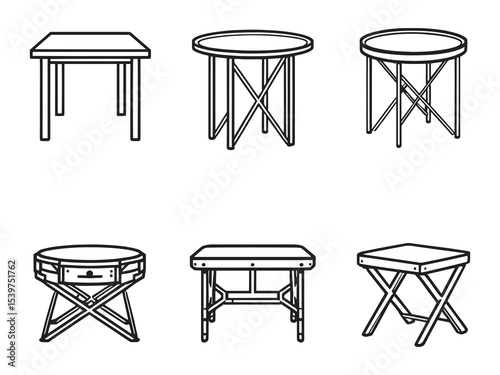 Contemporary side table linear drawing elegant home decor item