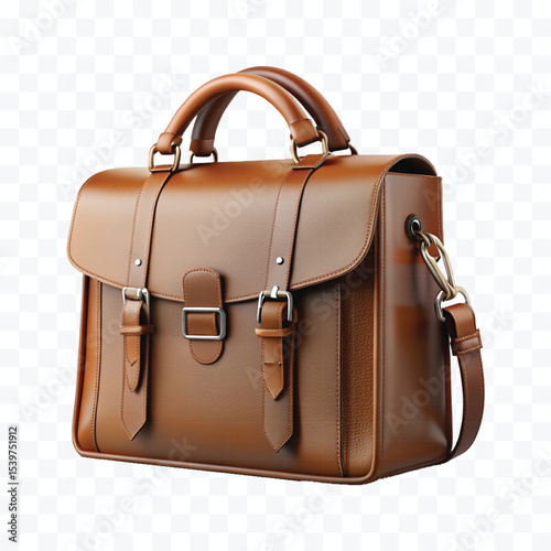 realistic 3d beautiful  female leather fashionable bag in different colour style  isolated on transparent background	