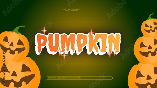 green and orange pumpkin Text Effect background