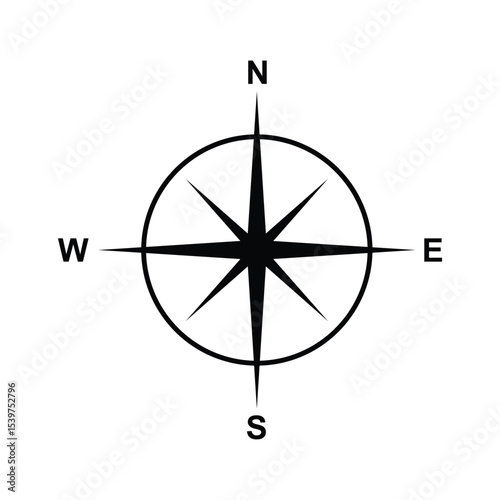 Compass icon vector design template. compass sign. compass symbol. vector icon design