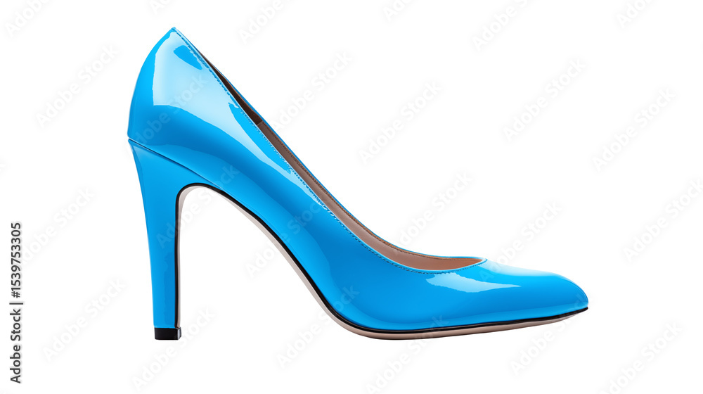 Obraz premium Elegant Blue High Heel Shoe Fashion Accessory on transparent Background
