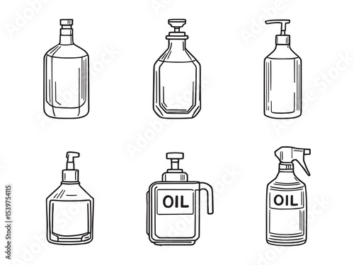 Cooking oil dispenser container vector in line style