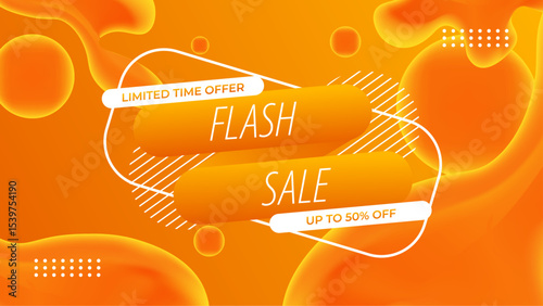 Modern Flash Sale Promotion Banner with Vibrant orange Theme