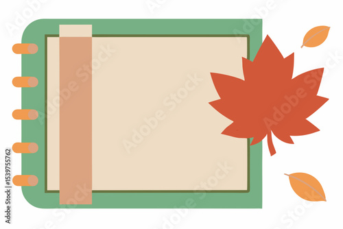 Autumn Leaves Notebook Design  A Blank Template for Fall Journaling and Creative Projects