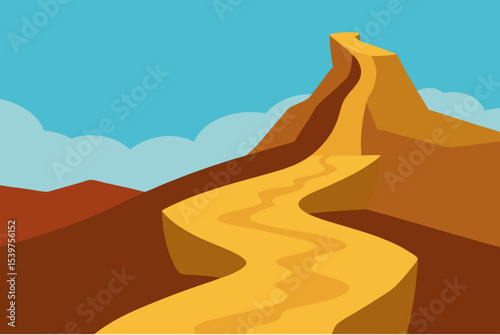 Winding mountain path to a summit