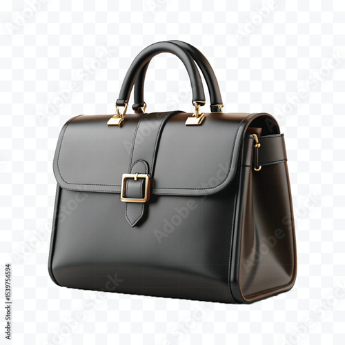 realistic 3d beautiful  female leather fashionable bag in different colour style  isolated on transparent background	
