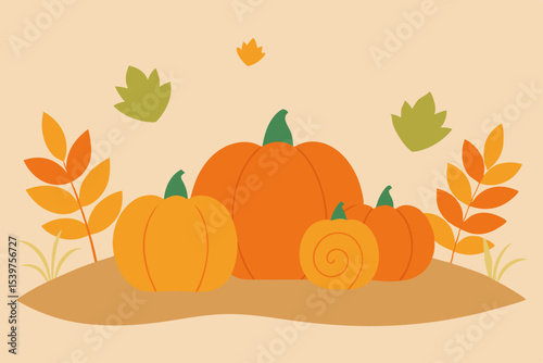 Autumn Harvest Pumpkins, Leaves, and Fall Festivities