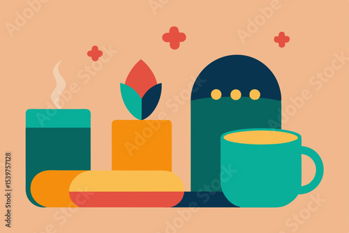 Christmas tree with gifts business idea concept vector flat illustration
