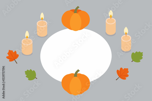 Orange pumpkins with autumn leaves, a vector illustration perfect for fall harvest, Halloween, or Thanksgiving holiday designs