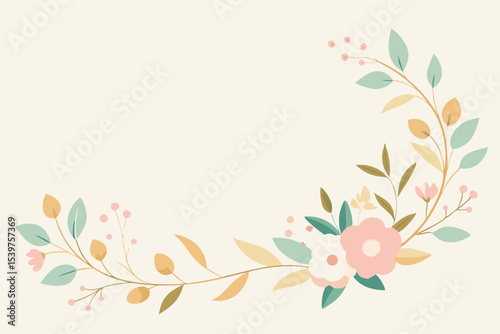 Abstract floral frame with butterflies, a vibrant vector design illustrating spring and summer nature's beauty
