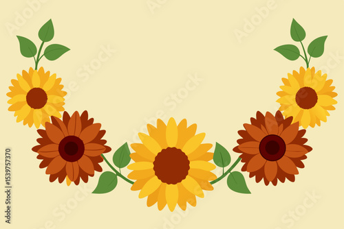A vibrant yellow sunflower and flower border frame evokes the beauty of nature's summer blossom