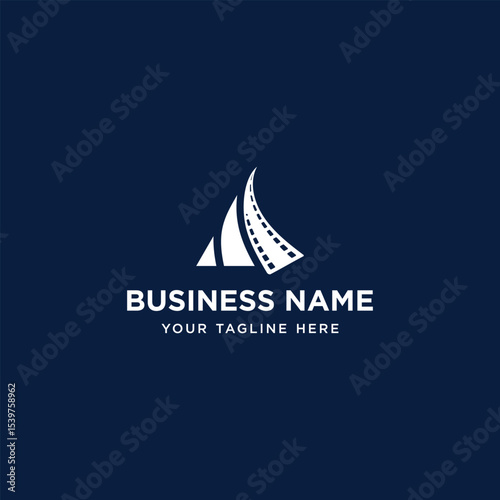 abstract mountain film logo design