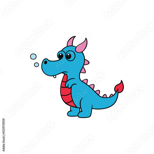 Animal Blowing Bubbles vector art on white background 