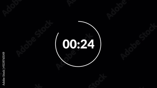 30 seconds countdown timer animation, from 30 to 0 seconds on transparent background. 30 second countdown timer, Countdown video.	