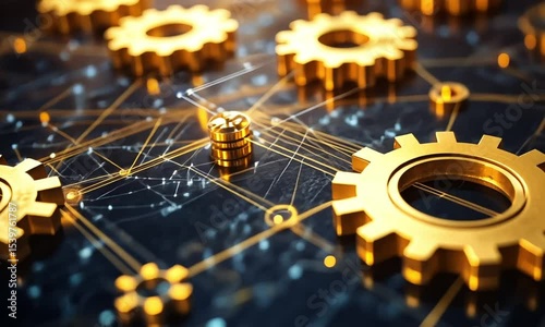 Technology Gears Interconnected Digitally
Concept of Innovation, Networking and Engineering