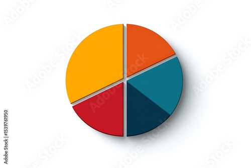 Free Download Flat-style pie chart divided into five neat, equal sections. - GFXLoad