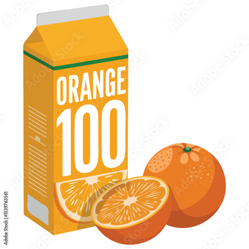 orange juice box vector isolated on white