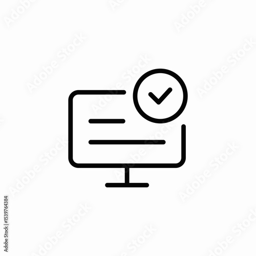 desktop page completed icon sign vector