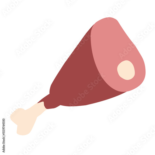 vector illustration of a Beef thigh meat