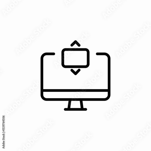desktop scroll icon sign vector