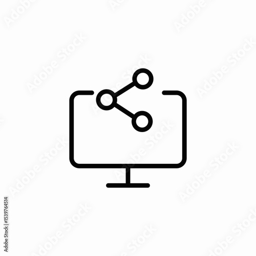 desktop share icon sign vector