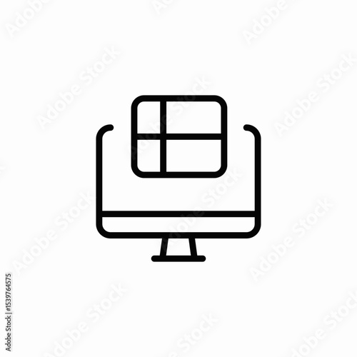 desktop spreadsheet icon sign vector