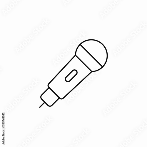 microphone wire icon sign vector