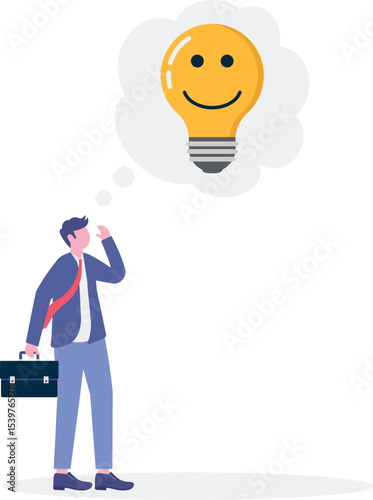 Positive thinking, optimistic mindset or good attitude to success in work,

