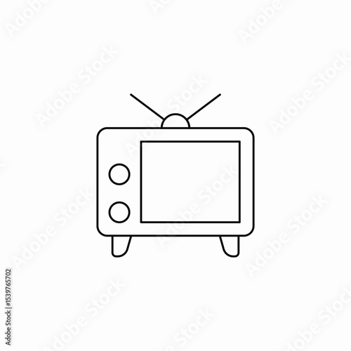 television watch icon sign vector
