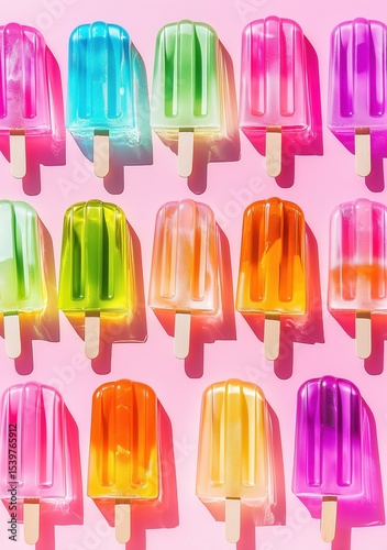 Assorted fruit sorbet — colorful frozen dessert arrangement