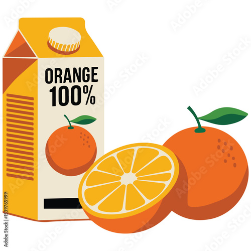 juice box of orange juice isolated vector