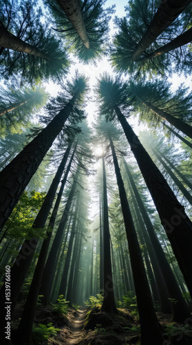 Canada Looking Up at the Tall Forest Ceilings