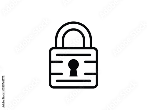 Black Lock Icon, Safe Access and Security Concept