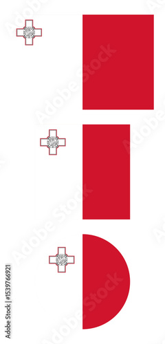 
Malta flag PNG vector. Malta square and round icon isolated on transparent PNG background. Malta flag icon.