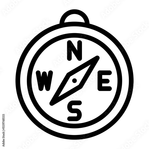 This Compass icon is suitable for Camping, Outdoor Activity, Summer Vacation, etc