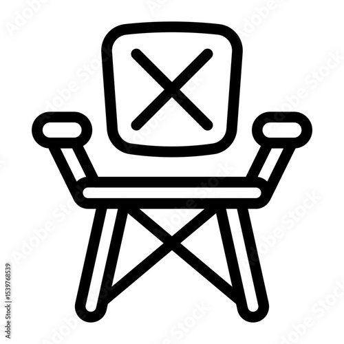 This Camp Chair icon is suitable for Camping, Outdoor Activity, Summer Vacation, etc