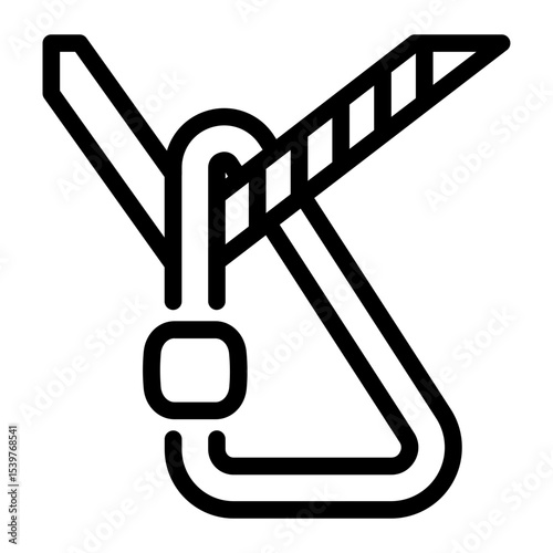 This Carabiner icon is suitable for Camping, Outdoor Activity, Summer Vacation, etc