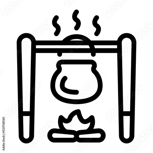 This Cauldron icon is suitable for Camping, Outdoor Activity, Summer Vacation, etc