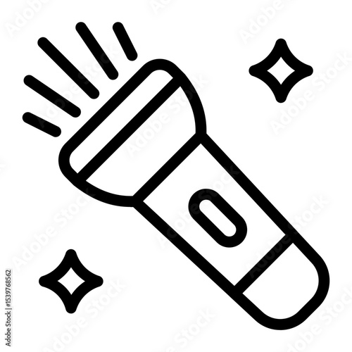 This Flashlight icon is suitable for Camping, Outdoor Activity, Summer Vacation, etc