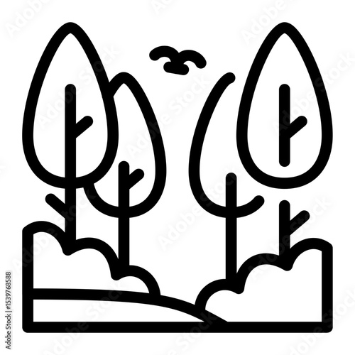 This Forest icon is suitable for Camping, Outdoor Activity, Summer Vacation, etc
