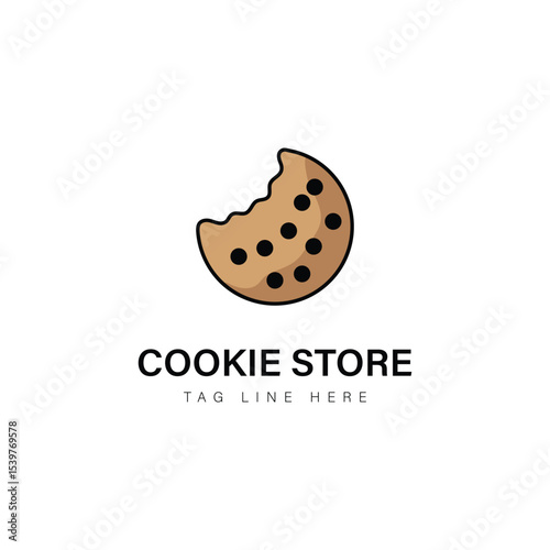 Sweet Bite: A minimalist, mouthwatering logo design of a bitten cookie, perfectly capturing the essence of a delightful treat.